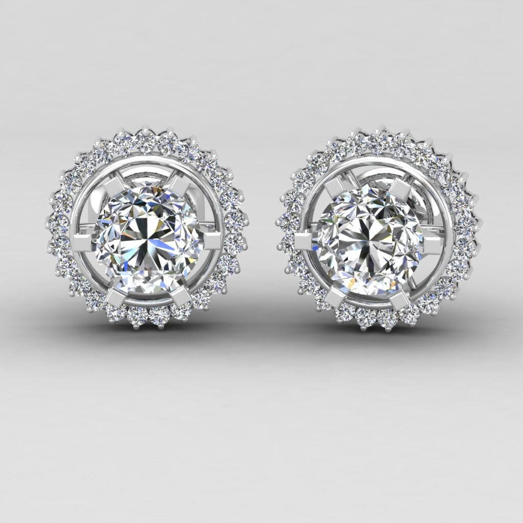 White Gold Lab Grown Diamond Solitaire Earrings