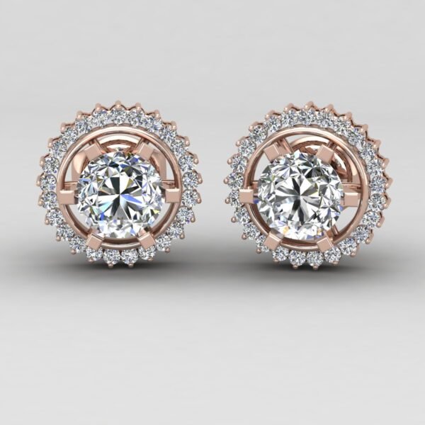 Rose Gold Lab Grown Diamond Studs. Cheap and affordable price, Hall mark gold. Free Delivery in Singapore and India