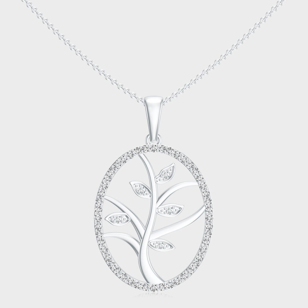 Celtic Tree Diamond Pendant white gold