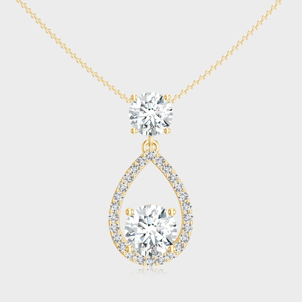 low cost lab grown diamond pendant in Singapore with hallmark gold