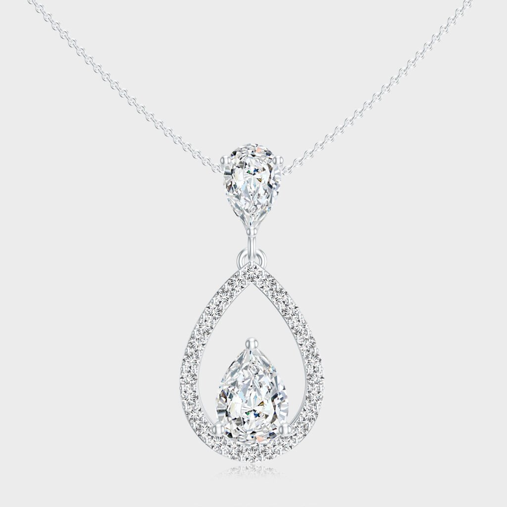 Beautiful lab grown diamond pendant Pear Shape