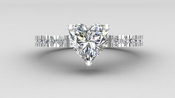 Heart shape engagement ring, Engagement Ring with heart solitaire, Heart Shape Solitaire Ring