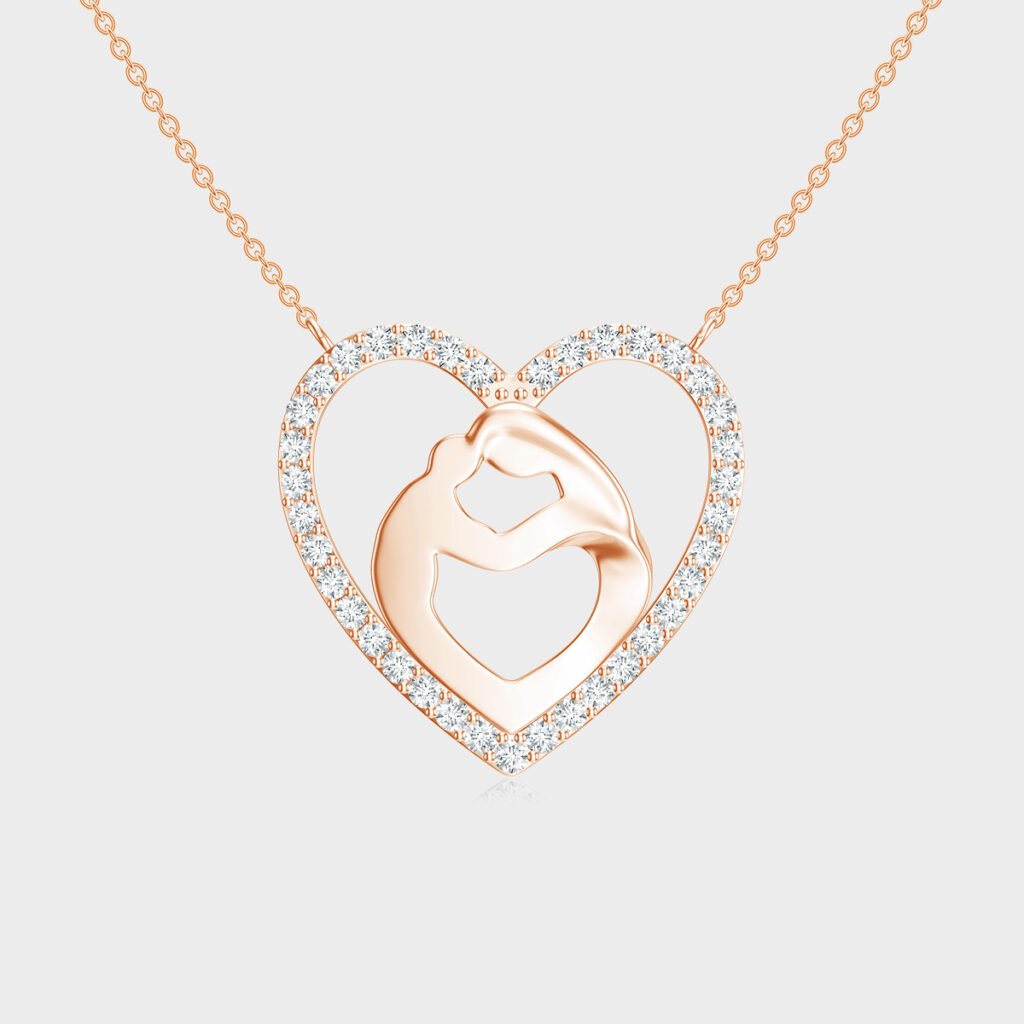 Heart shaped diamond necklace