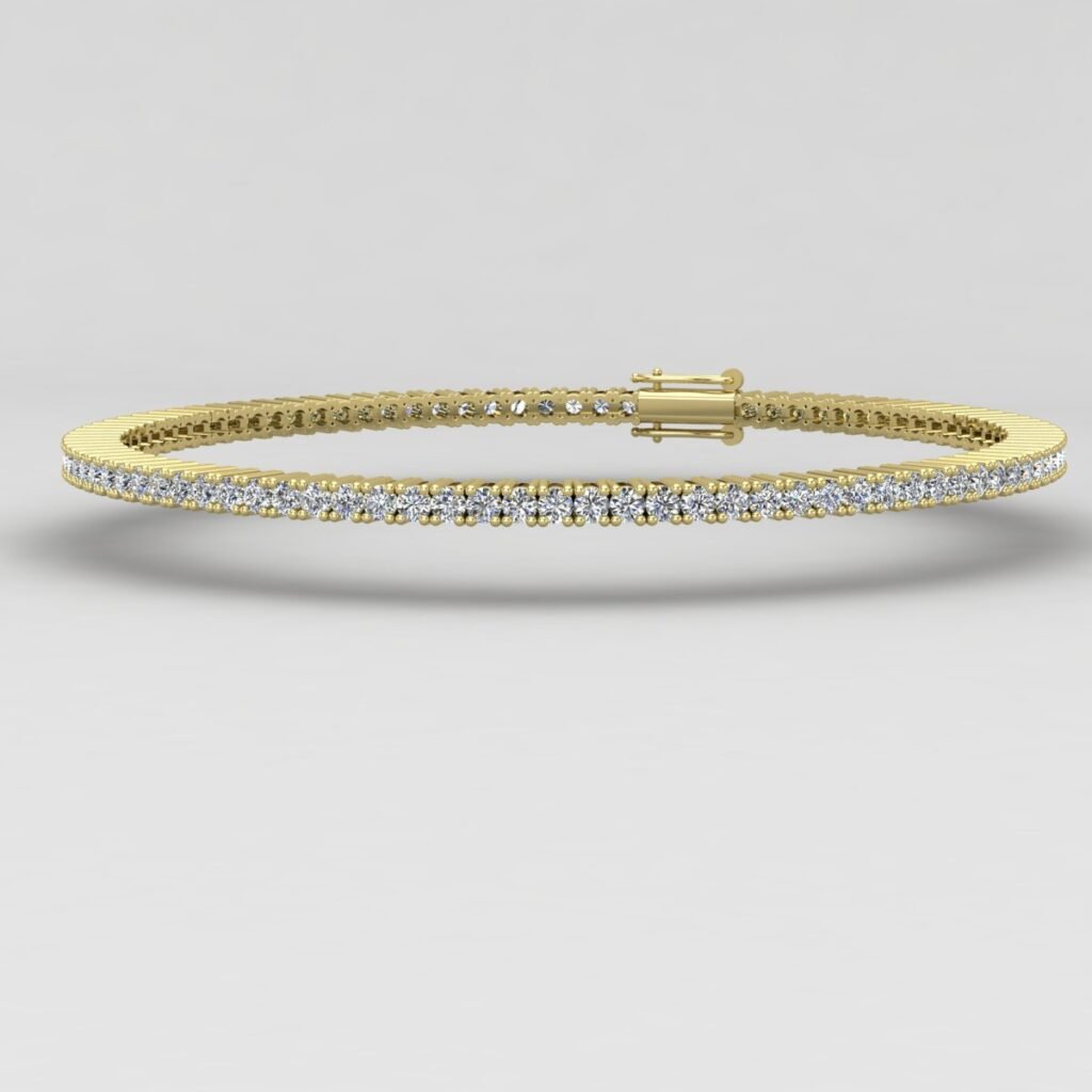 Tennis Bracelet with lab grown diamonds and hallmark gold