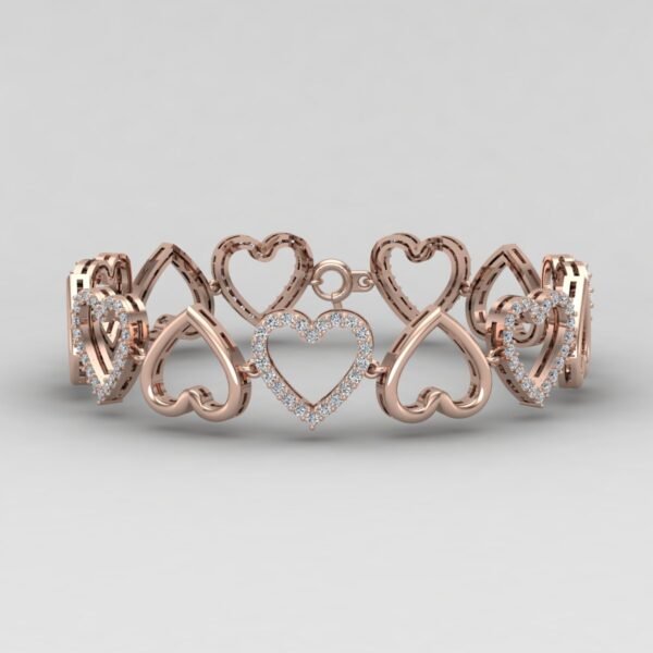 Rose Gold Lab Diamond Heart Bracelet in Singapore