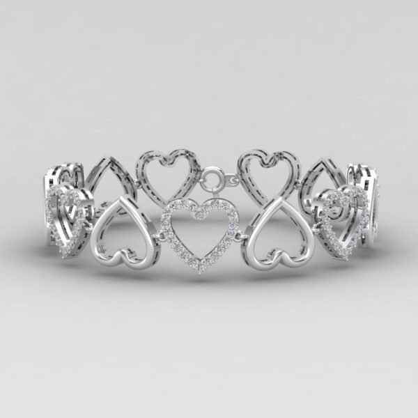 Heart Shaped Lab Diamond Bracelet