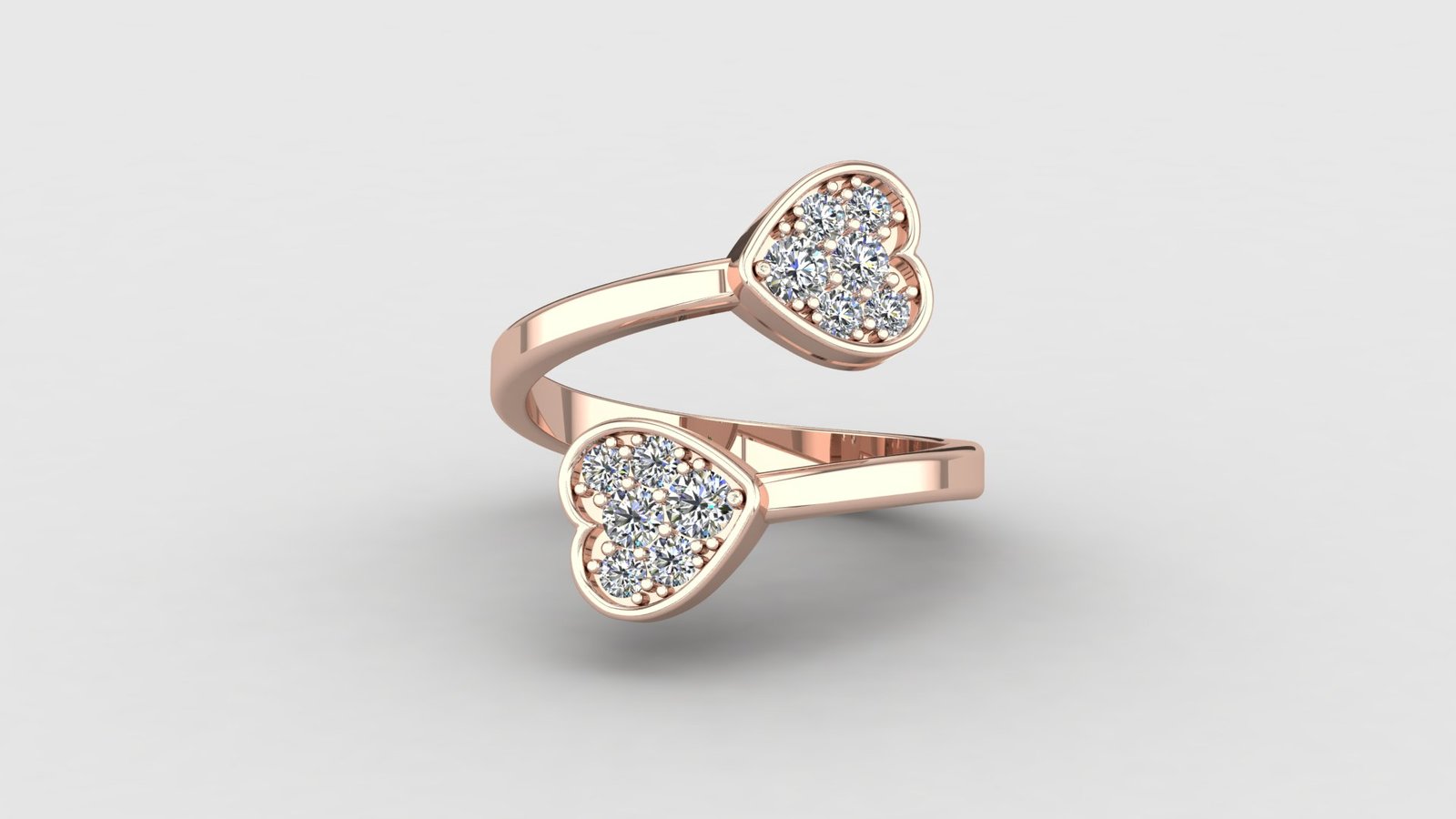 Two Heart Style lab Diamond Ring