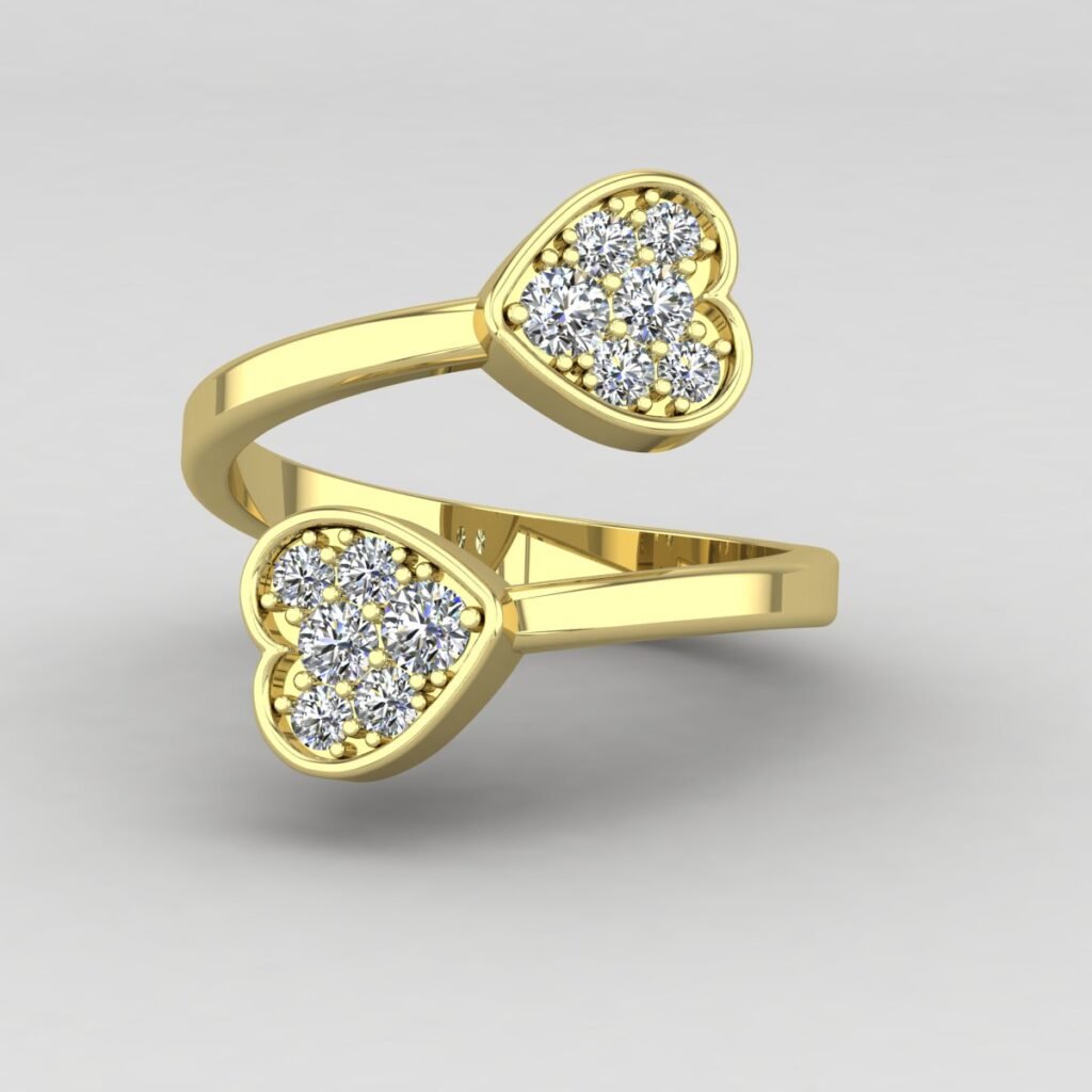 Two Heart Diamond Ring