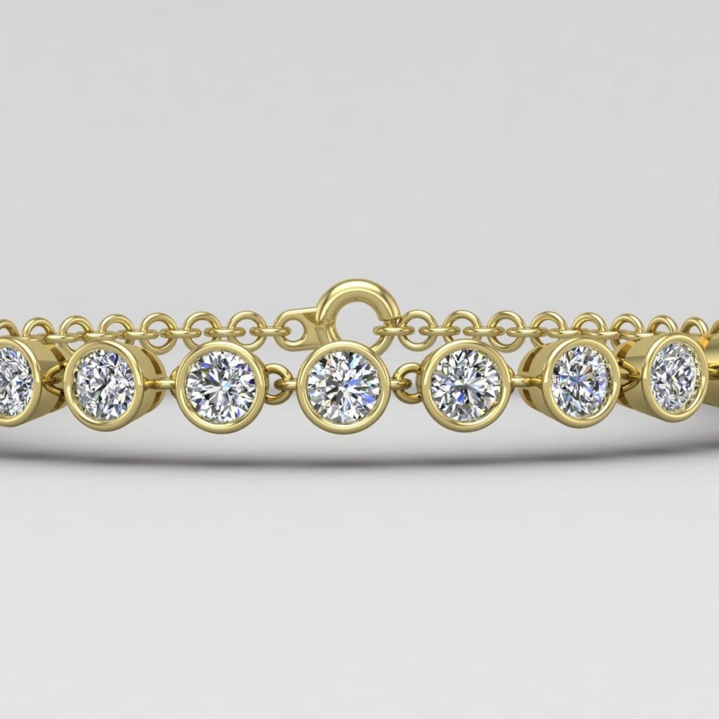 Bezel Set Round Diamond Bracelet