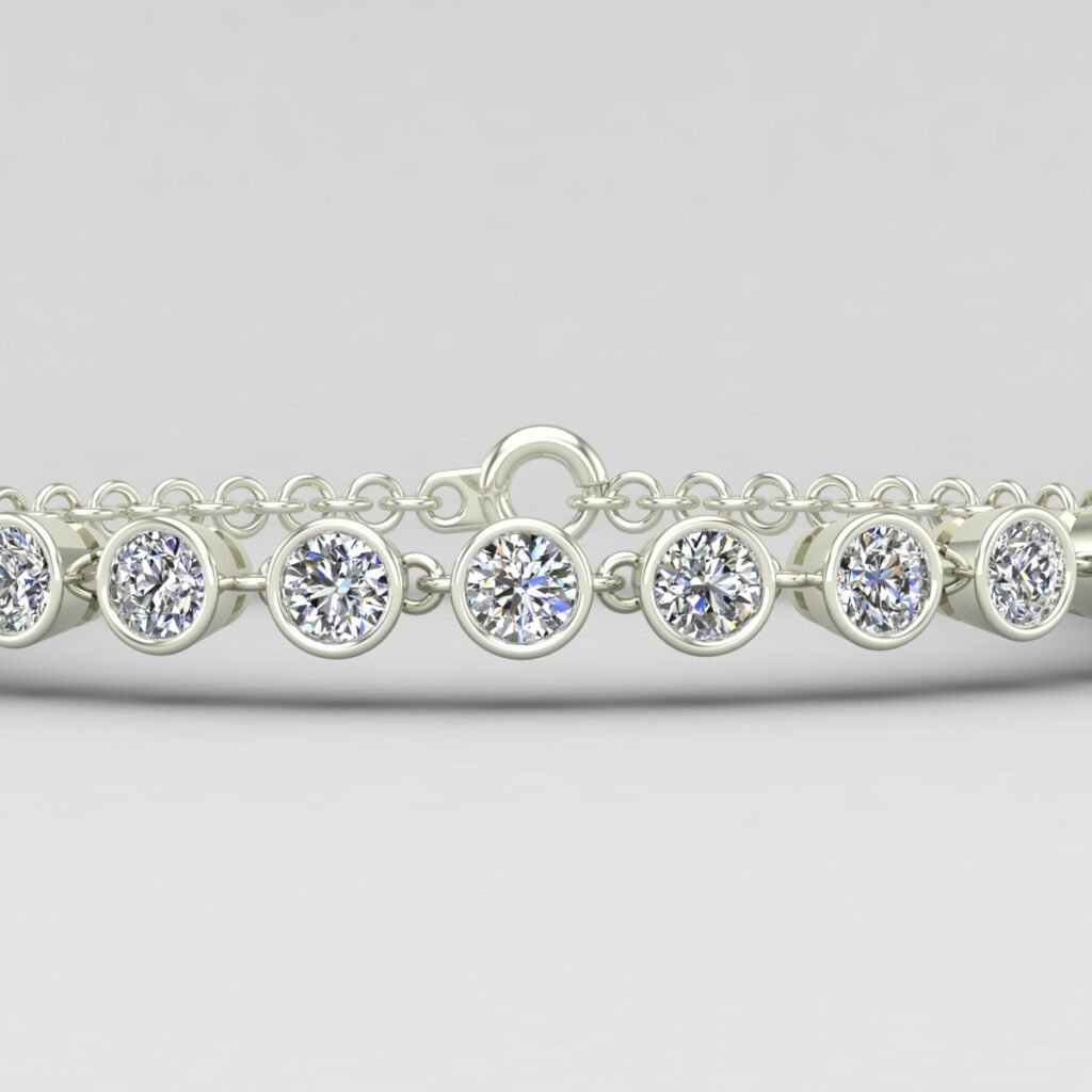 Bezel Set Round Diamond Bracelet