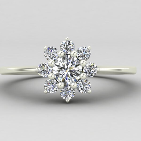 Blossom Diamond Ring White Gold Front