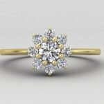 Blossom Diamond Ring Yellow Gold Front