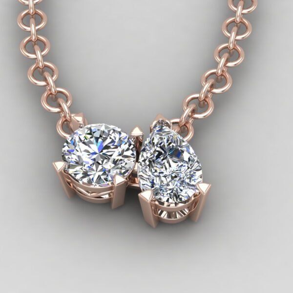 Duo Diamond Pendant rose gold front