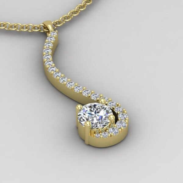 Harmony Curve Diamond Pendant Yellow Gold