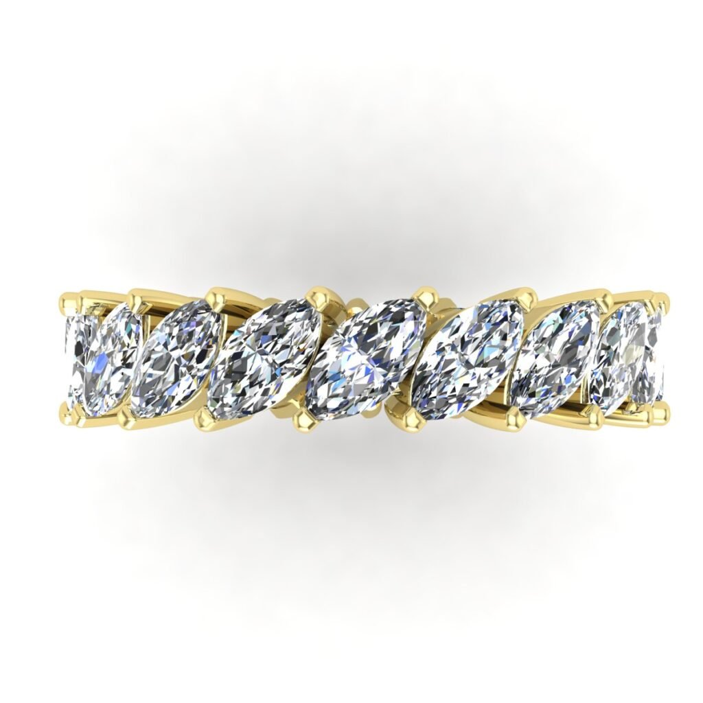 Marquise Diamond Band Yellow Gold