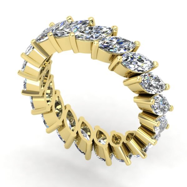 Marquise Diamond Band Yellow Gold Stand