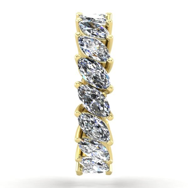 Marquise Diamond Band Yellow Gold Side