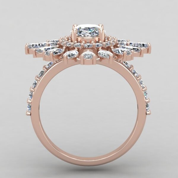 Moonlit Grace Diamond Ring Rose Gold