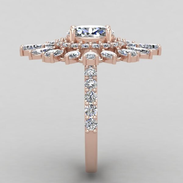 Moonlit Grace Diamond Ring Rose Gold Side