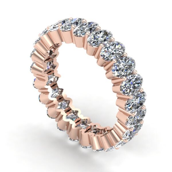 Oval Diamond Band Rose Gold Side