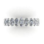 Oval Diamond Band White Gold Front