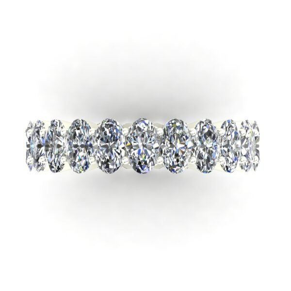 Oval Diamond Band White Gold Front