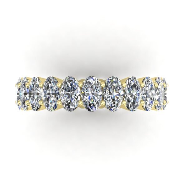 Oval Diamond Band Yellow Gold Front