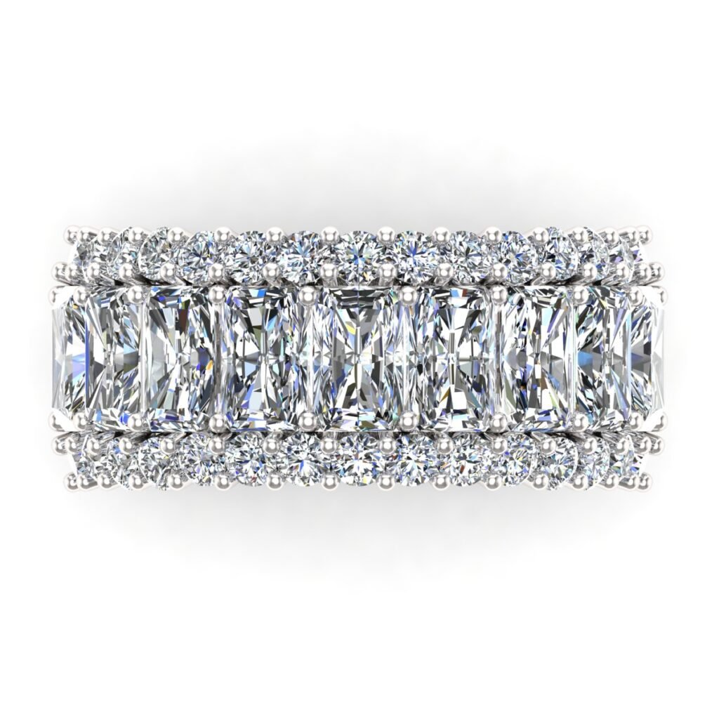 Radiant Diamond Band White Gold Front