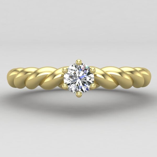 Spiral Solitaire Diamond Ring Engagement Front View