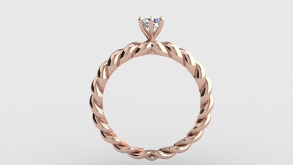 Spiral Solitaire Diamond Ring rose gold side view