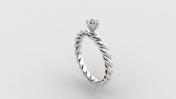 Spiral Solitaire Diamond Ring white gold side view