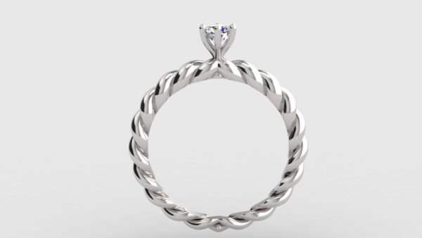 Spiral Solitaire Diamond Ring silver