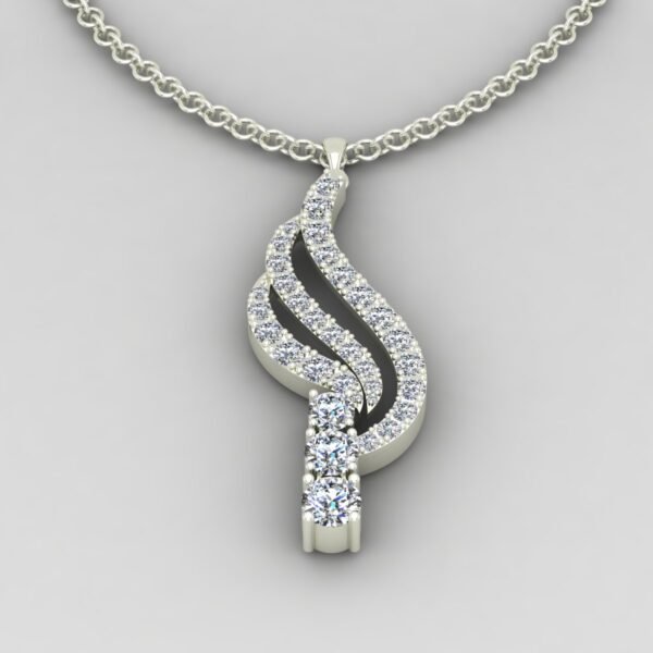 Vanity Diamond Pendant White Gold Front