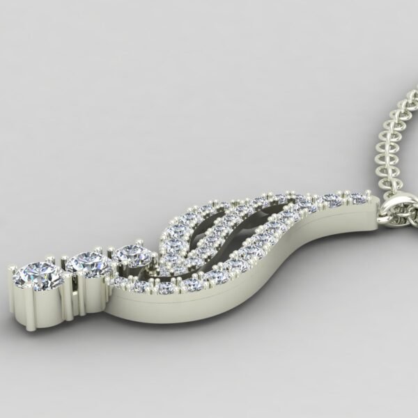 Vanity Diamond Pendant White Gold Side