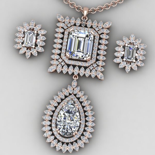 Victoria Diamond Pendant Set Rose Gold Set